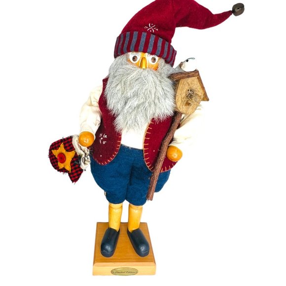Grandeur Noel 24" Wooden Santa w/Bird & Birdhouse Nutcracker Limited Edition - Picture 9 of 12